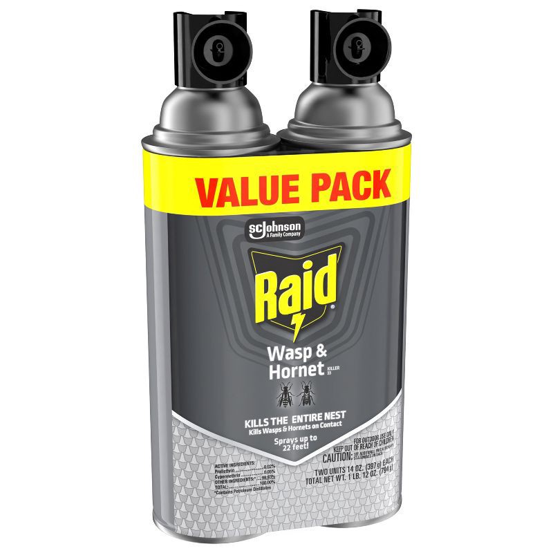 slide 12 of 12, Raid Wasp and Hornet Spray - 2ct/14oz each, 2 ct; 14 oz