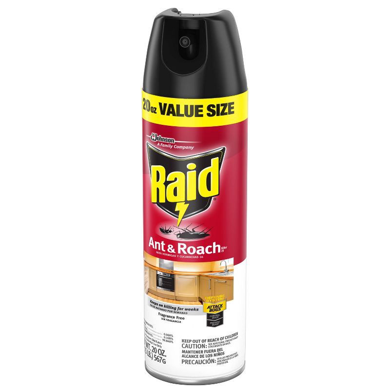 slide 3 of 4, Raid Ant & Roach Killer - 20 oz/Twin Pack: Indoor Pest Control, Imiprothrin Formula, Twin Aerosol Spray, 20 oz