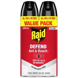 Raid Ant & Roach Spray - 2ct/20 oz each