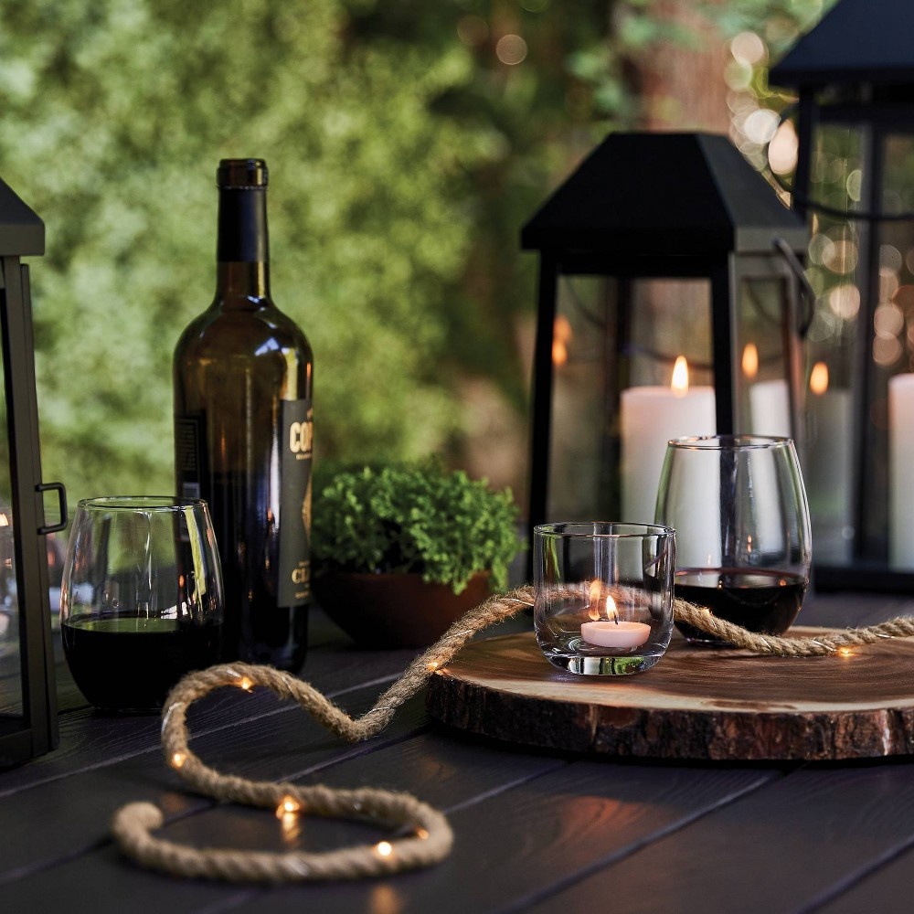 slide 2 of 4, 35ct Outdoor LED Microdot Battery Operated Fairy String Lights Natural - Threshold, 35 ct