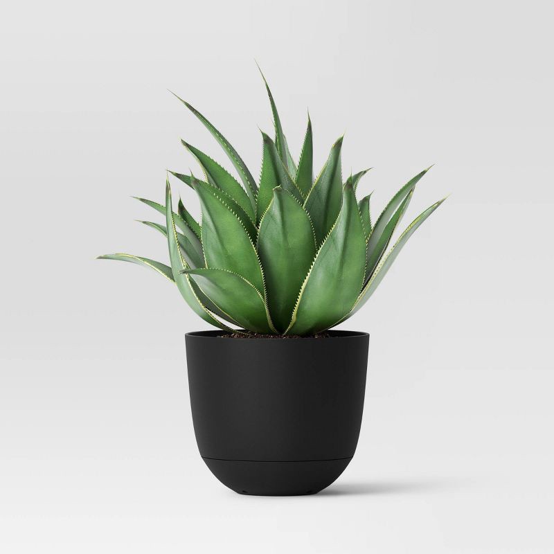 slide 3 of 4, Self-Watering Plastic Indoor Outdoor Planter Pot Black 8"x8" - Room Essentials™: No Assembly Required, 1 ct