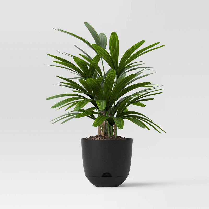 slide 3 of 4, Self-Watering Plastic Indoor Outdoor Planter Pot Black 16"x16" - Room Essentials™: Polypropylene, Freestanding Garden Container, 1 ct