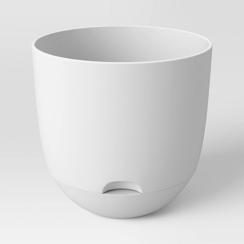 slide 1 of 4, Self-Watering Plastic Indoor Outdoor Planter Pot White 8"x8" - Room Essentials™, 1 ct