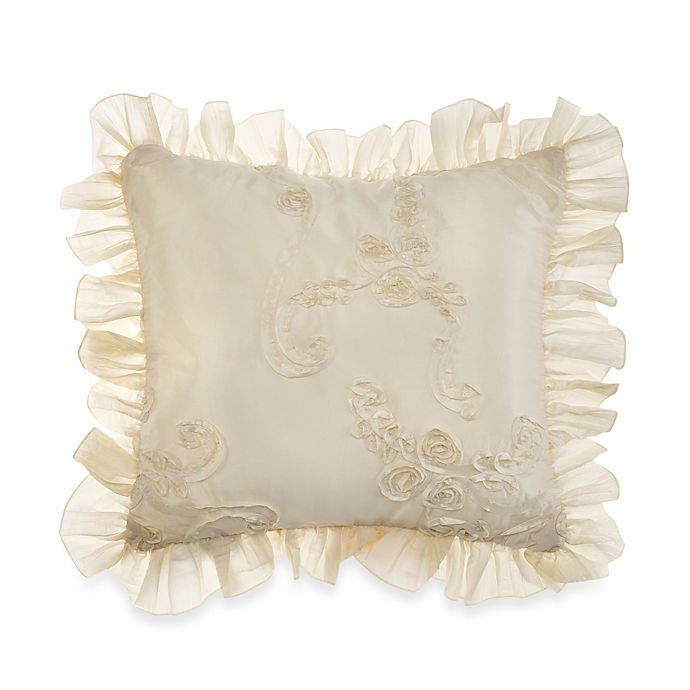 slide 1 of 1, Glenna Jean Ava Ribbon Throw Pillow - Cream, 1 ct