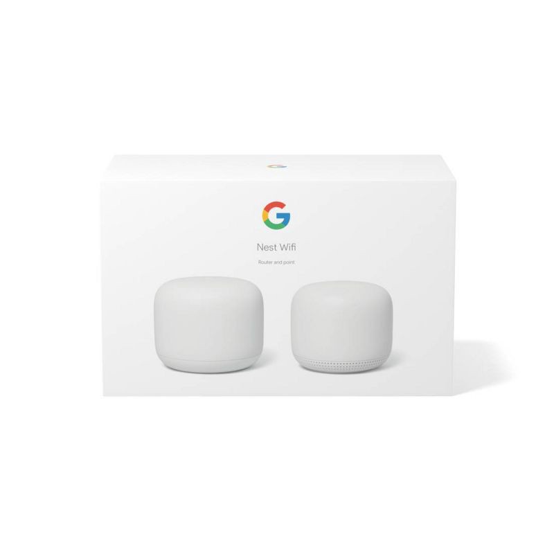 slide 2 of 7, Google Nest Mesh Wifi Router and Point (2 pack), 2 ct