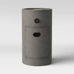 17" Pipestone Outdoor Column Fire Pit Gray - Threshold™: Modern Propane Gas Firepit with Lava Rock and Cover