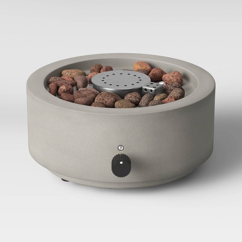 slide 2 of 2, 10" Round Pipestone Patio Tabletop Fireplace - Gray - Threshold™, 1 ct