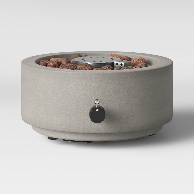 slide 1 of 2, 10" Round Pipestone Patio Tabletop Fireplace - Gray - Threshold™, 1 ct