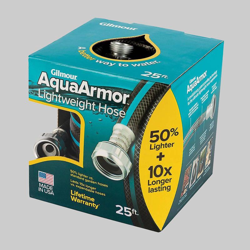 slide 1 of 1, Gilmour 25' AquaArmor Lightweight Hose Blue, 1 ct
