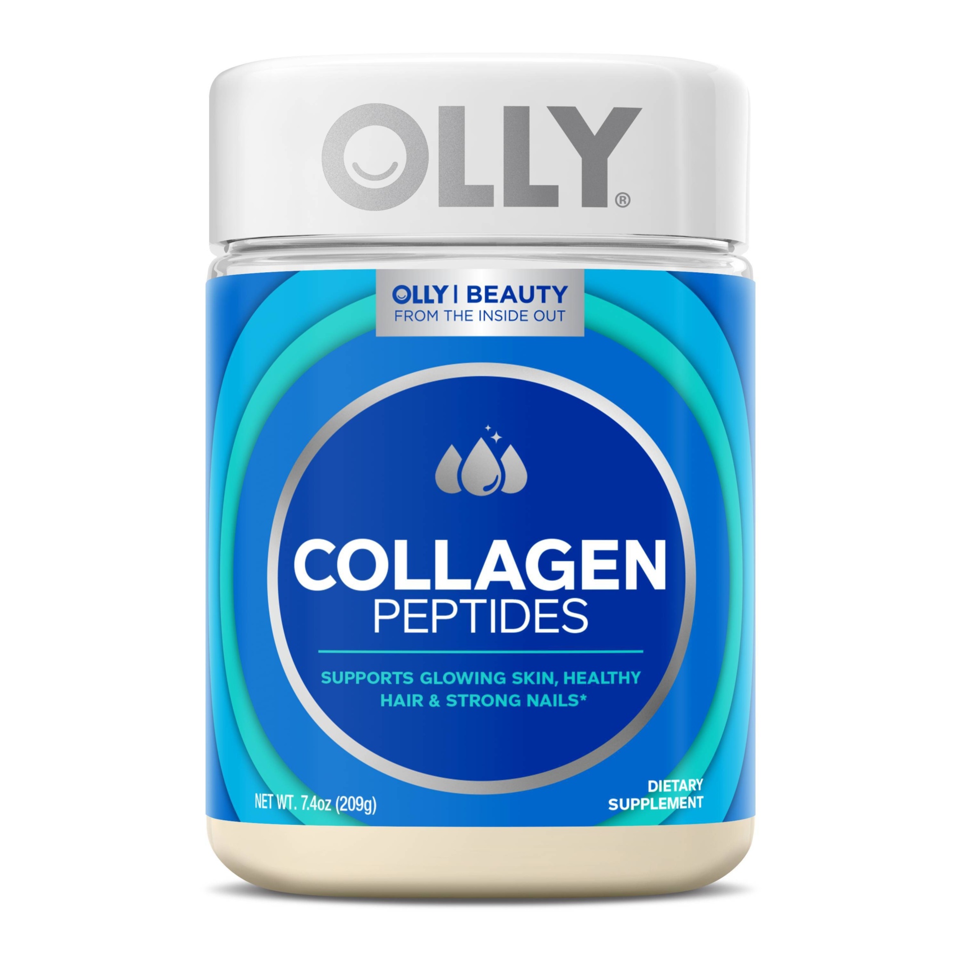 slide 1 of 5, OLLY Collagen Peptides Powder for Hair, Skin and Nails - Unflavoured, 7.4 oz