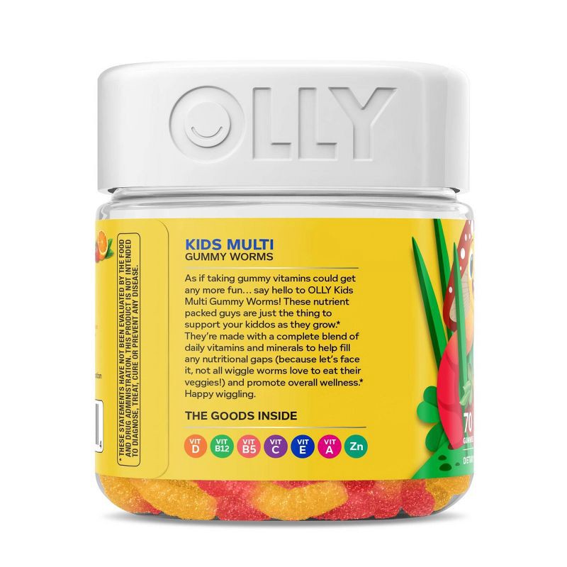 slide 2 of 6, OLLY Kids Multivitamin Gummy Worms - 70ct, 70 ct