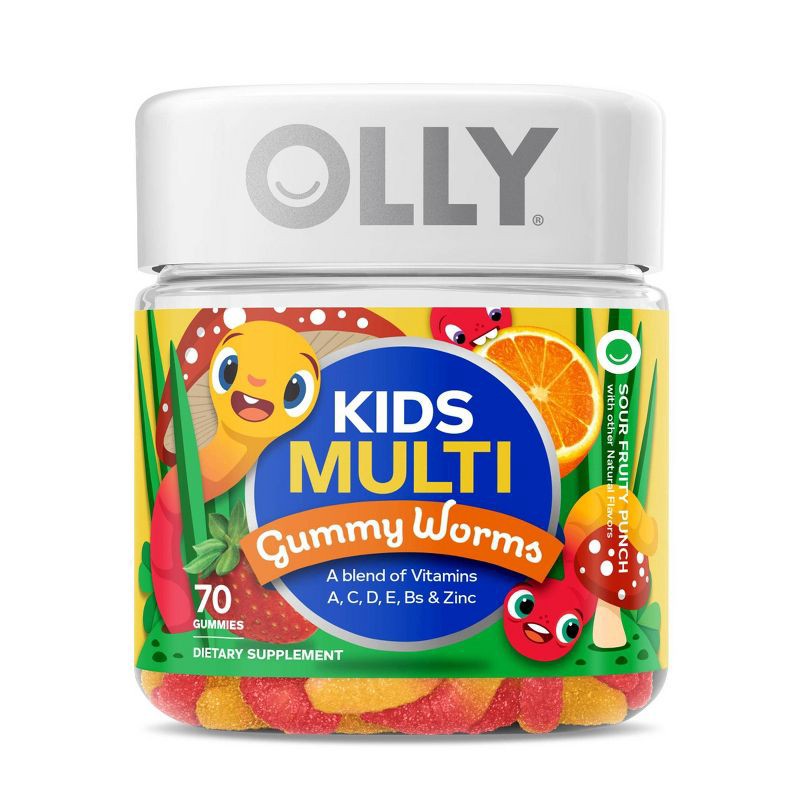slide 1 of 6, OLLY Kids Multivitamin Gummy Worms - 70ct, 70 ct