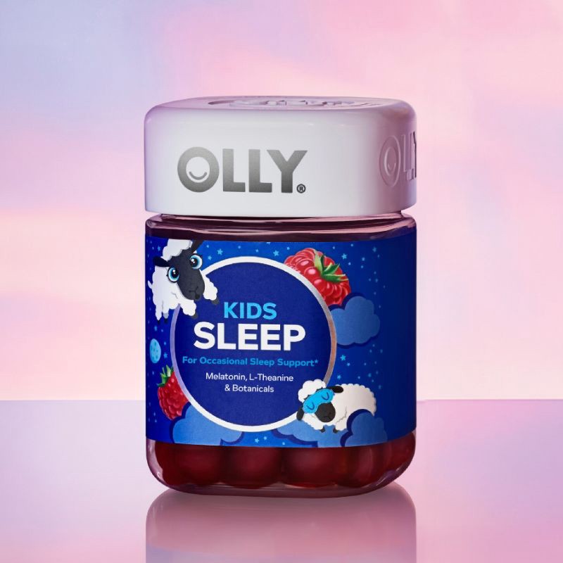 slide 2 of 9, OLLY Kids' Sleep Gummies with .5mg Melatonin - Raspberry - 50ct, .5mg, 50 ct