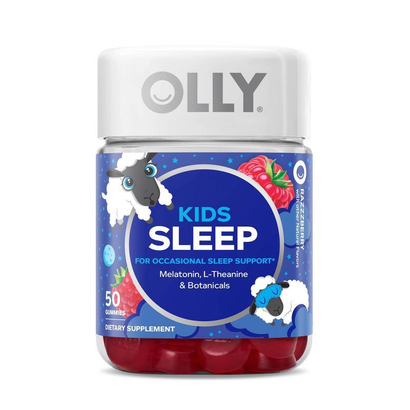 slide 1 of 5, OLLY Kids' Sleep Gummies with .5mg Melatonin - Raspberry - 50ct, .5mg, 50 ct