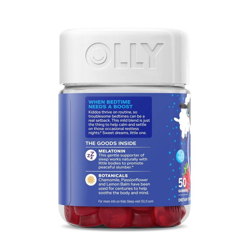 slide 5 of 5, OLLY Kids' Sleep Gummies with .5mg Melatonin - Raspberry - 50ct, .5mg, 50 ct