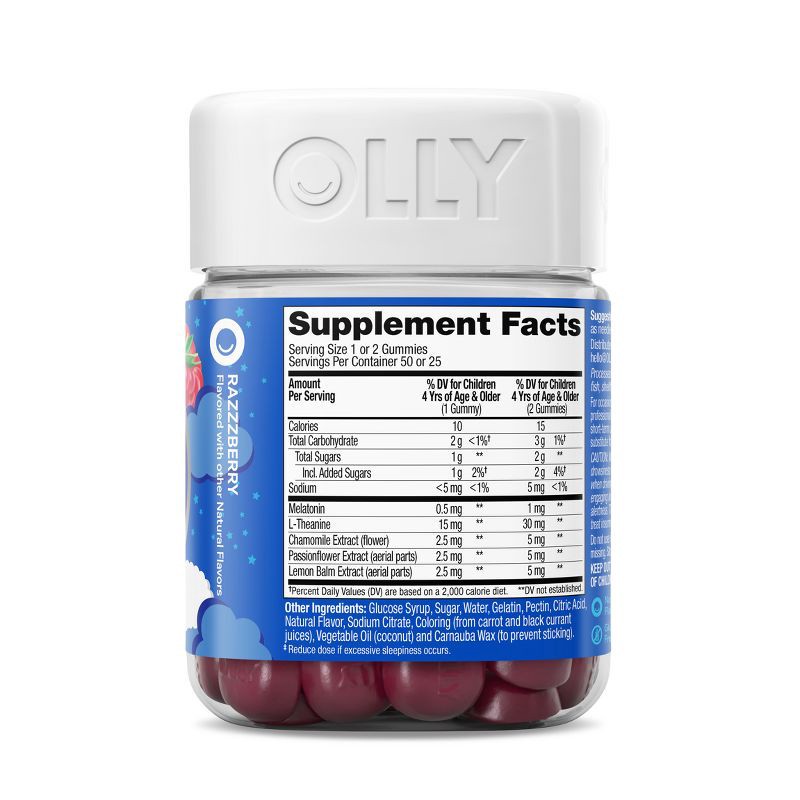 slide 6 of 9, OLLY Kids' Sleep Gummies with .5mg Melatonin - Raspberry - 50ct, .5mg, 50 ct