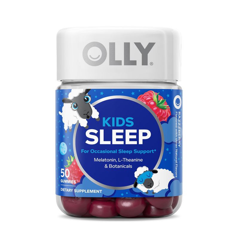 slide 1 of 9, OLLY Kids' Sleep Gummies with .5mg Melatonin - Raspberry - 50ct, .5mg, 50 ct