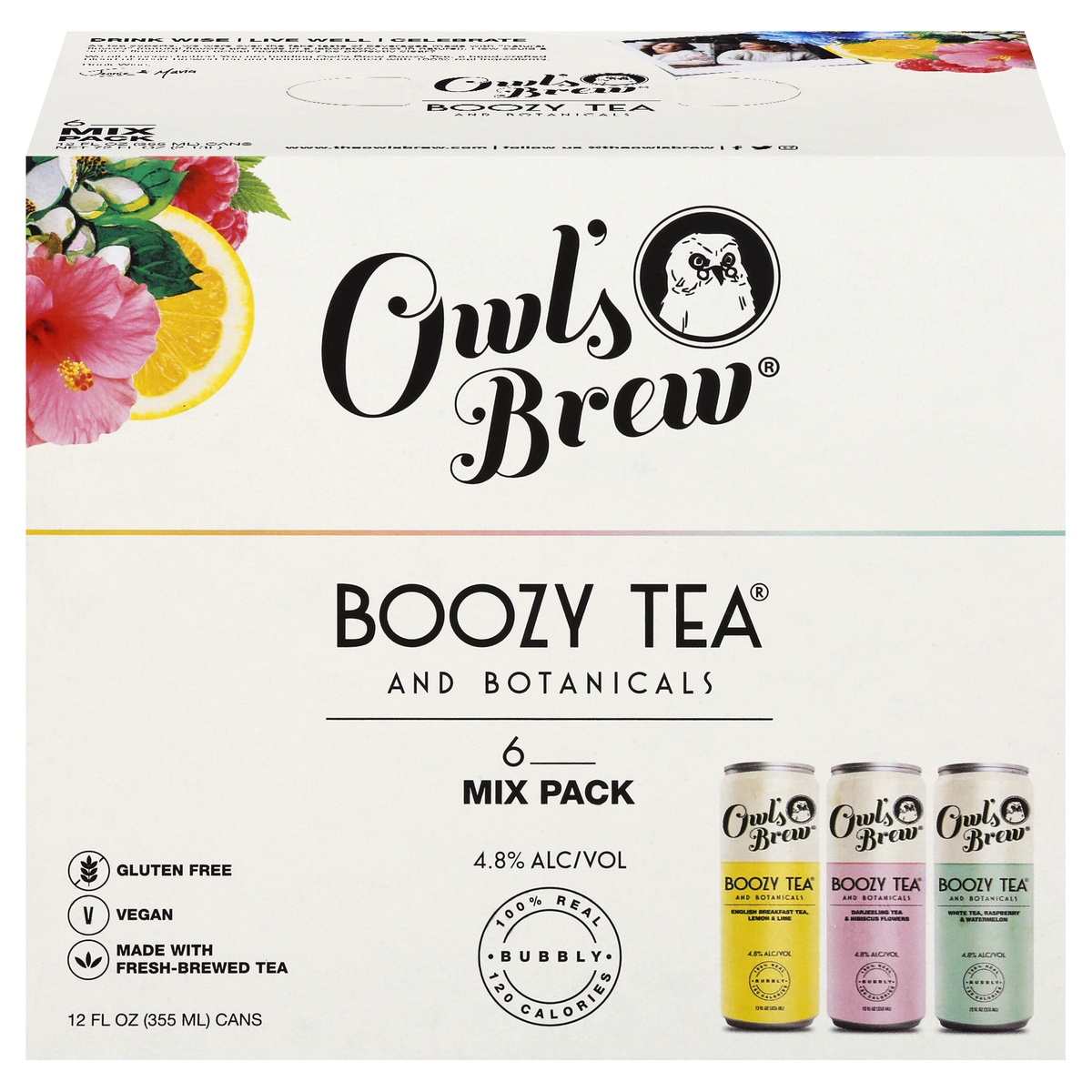 slide 1 of 5, Owl's Brew Boozy Tea Variety, 6 ct; 12 fl oz