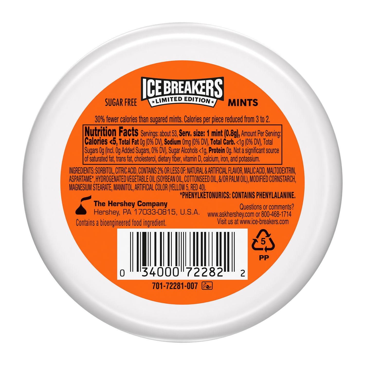 slide 7 of 8, Ice Breakers Orange Cream Pop Sugar Free Mints Tin, 1.5 oz, 1.5 oz