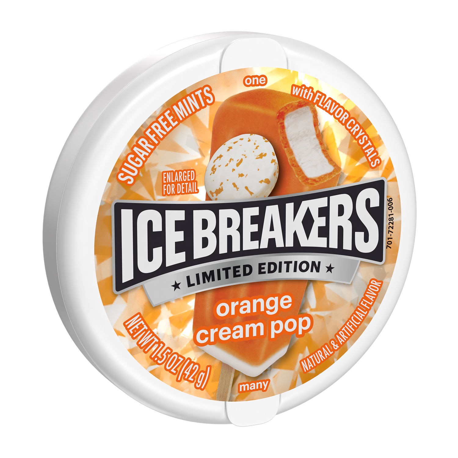 slide 1 of 8, Ice Breakers Orange Cream Pop Sugar Free Mints Tin, 1.5 oz, 1.5 oz