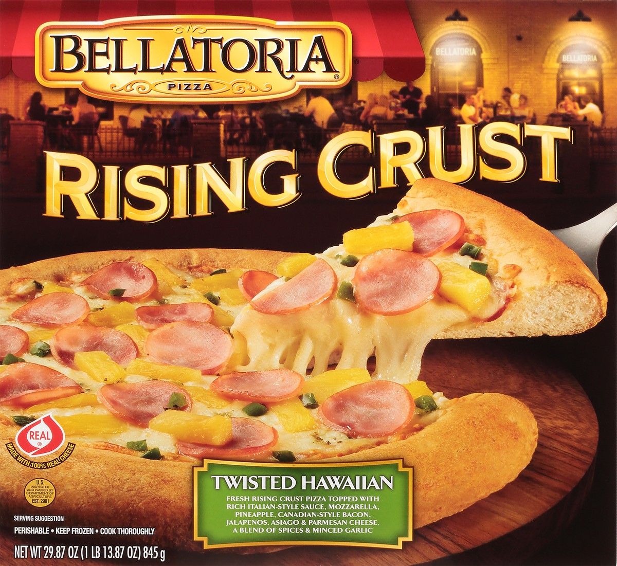 slide 13 of 13, Bellatoria Rising Crust Twisted Hawaiian Pizza 29.87 oz, 29.87 oz