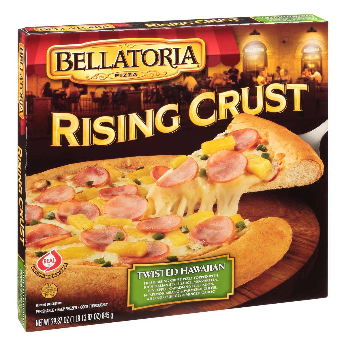 slide 6 of 13, Bellatoria Rising Crust Twisted Hawaiian Pizza 29.87 oz, 29.87 oz