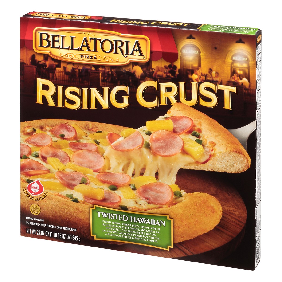 slide 8 of 13, Bellatoria Rising Crust Twisted Hawaiian Pizza 29.87 oz, 29.87 oz