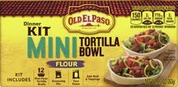 Old El Paso Mini Flour Tortilla Bowl Dinner Kit 1 ea