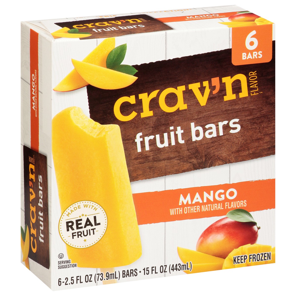 slide 6 of 9, Crav'n Flavor Mango Flavored Fruit Bars 6 ea, 6 ct
