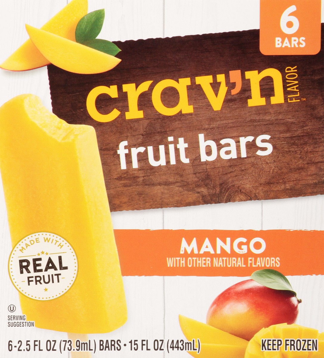slide 2 of 9, Crav'n Flavor Mango Flavored Fruit Bars 6 ea, 6 ct