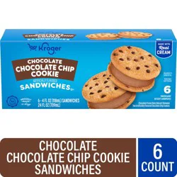 Kroger® Chocolate Chocolate Chip Cookie Frozen Dairy Dessert Sandwiches