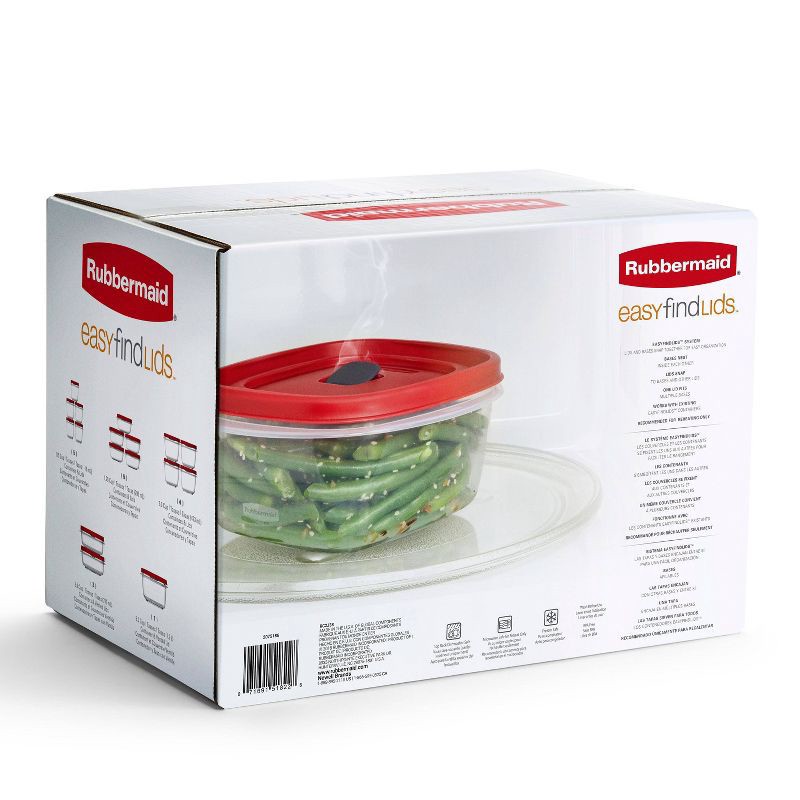 slide 3 of 4, Rubbermaid 34pc Plastic Food Storage Container Set: BPA-Free, Dishwasher & Microwave Safe, Clear & Red, 34 ct