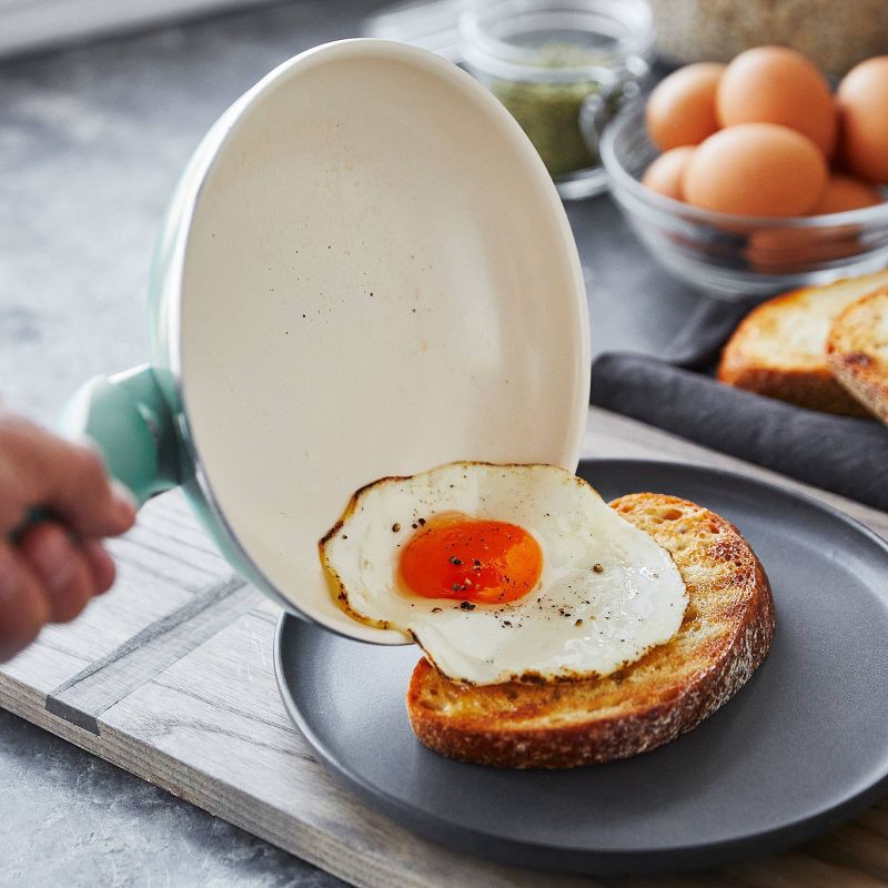 slide 3 of 7, GreenPan Rio 16pc Ceramic Nonstick Cookware Set Turquoise: Pans & Pot Set, Glass Lids, Dishwasher & Oven Safe, Non-Induction, 16 ct
