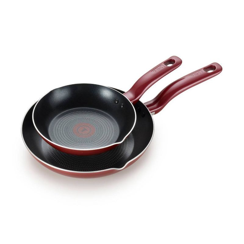 slide 1 of 5, T-fal 2pc Frying Pan Set, Simply Cook Nonstick Cookware Red, 2 ct