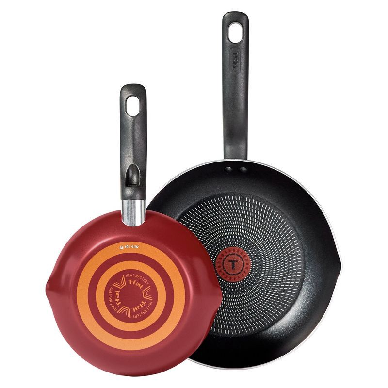 slide 1 of 8, T-fal 2pc Frying Pan Set, Simply Cook Nonstick Cookware Red, 2 ct