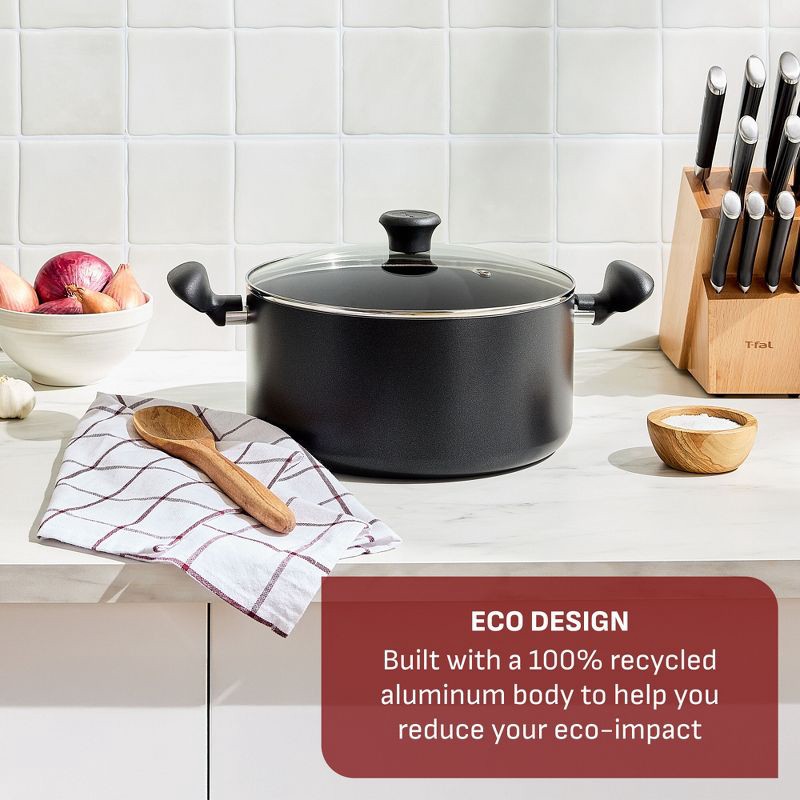 slide 2 of 10, T-fal 5qt Dutch Oven with Lid, Simply Cook Nonstick Cookware Black, 5 qt