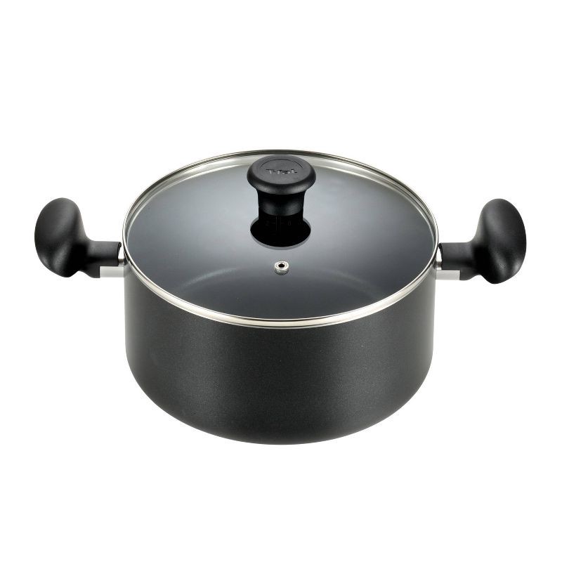 slide 1 of 10, T-fal 5qt Dutch Oven with Lid, Simply Cook Nonstick Cookware Black, 5 qt