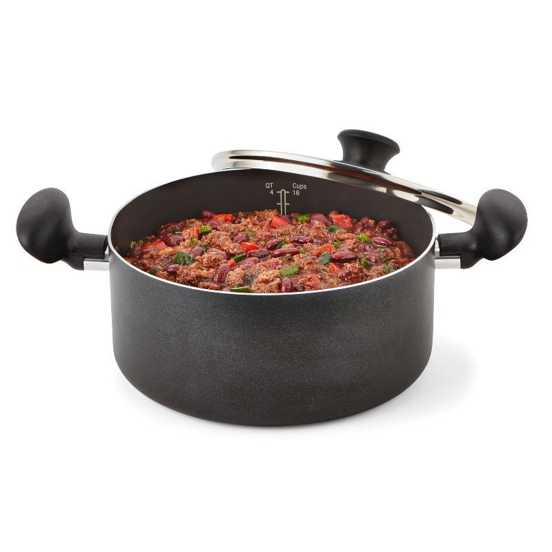 slide 1 of 9, T-fal 5qt Dutch Oven with Lid, Simply Cook Nonstick Cookware Black, 5 qt