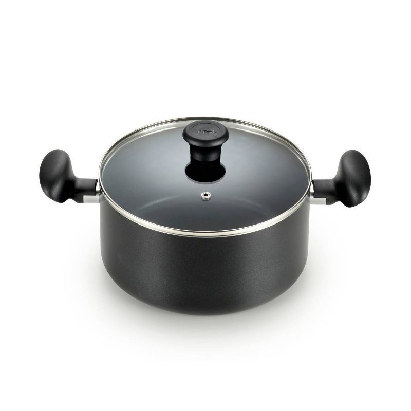 slide 1 of 4, T-fal 5qt Dutch Oven with Lid, Simply Cook Nonstick Cookware Black, 5 qt