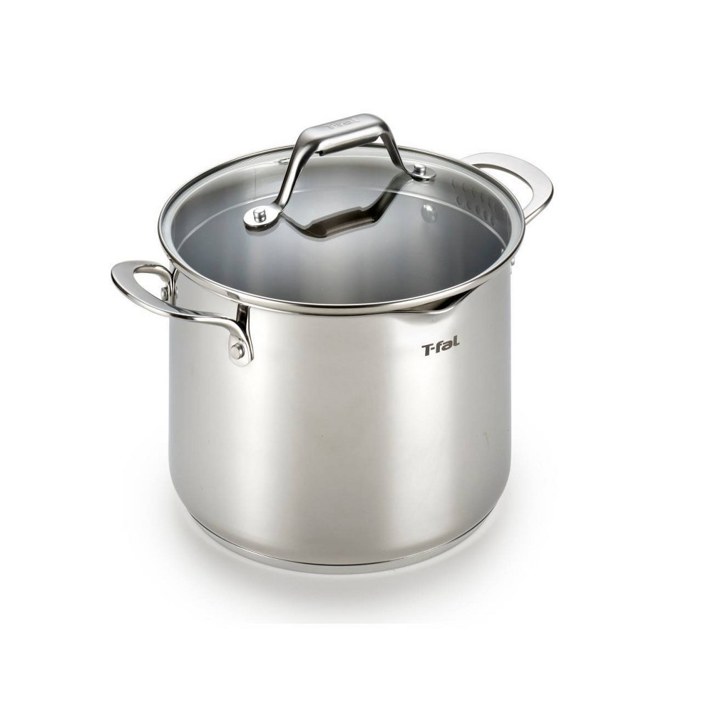 slide 4 of 4, T-fal Simply Cook Stainless Steel Cookware, 6qt Stockpot with Lid, Silver, 6 qt