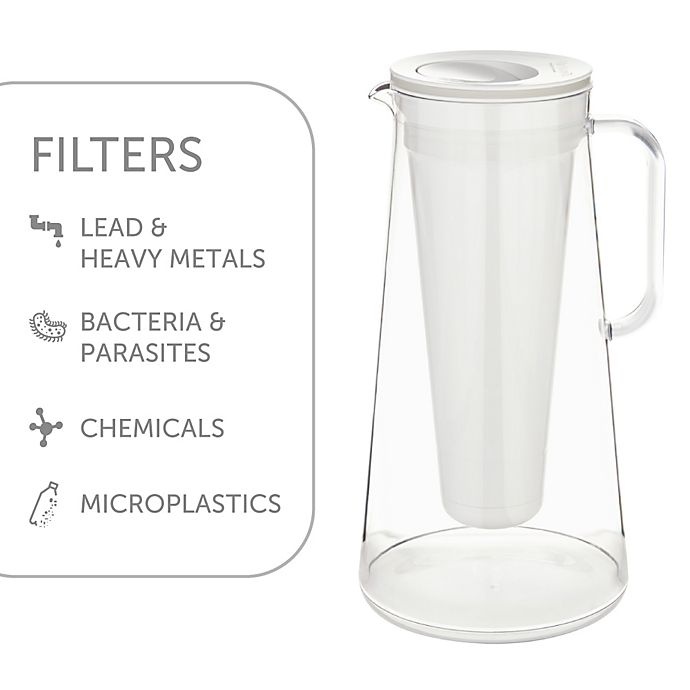 slide 6 of 14, LifeStraw Home 7-Cup Water Filter Pitcher Glass - White, 1 ct