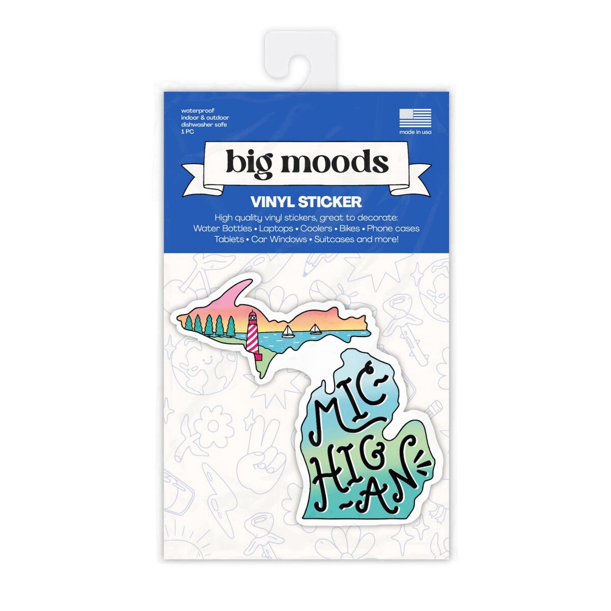 slide 1 of 1, Big Moods Stickers Michigan Lighthouse, 1 ct