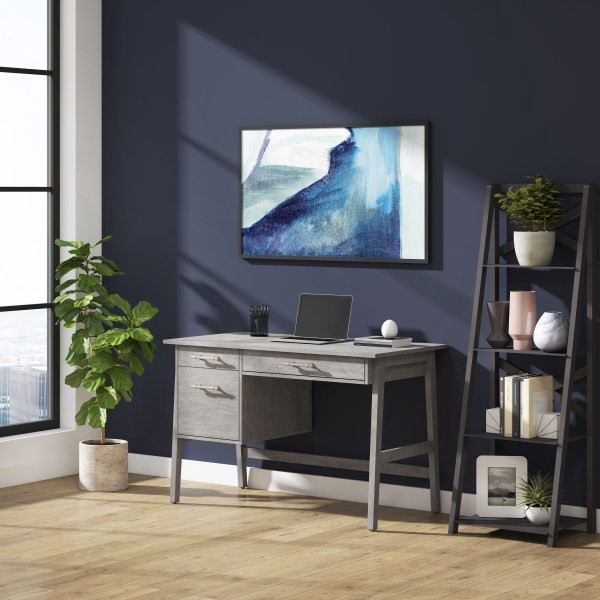 slide 2 of 6, Whalen Marilla 48"W Pedestal Desk, Driftwood Gray, 1 ct