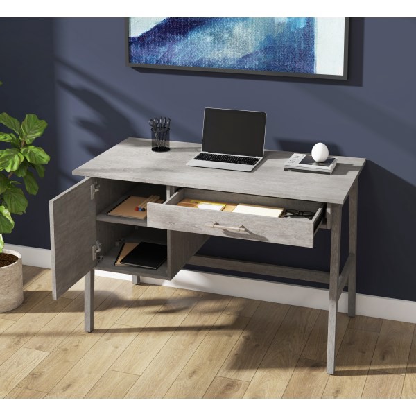 slide 3 of 6, Whalen Marilla 48"W Pedestal Desk, Driftwood Gray, 1 ct
