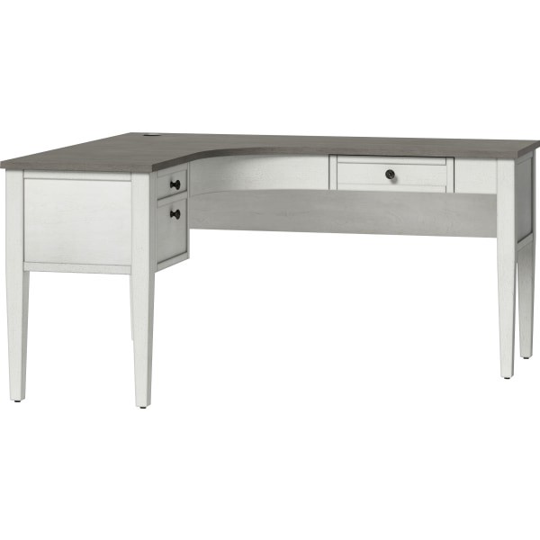 slide 2 of 6, Whalen Lagron 60"W L-Desk, Arctic White/Shadow Gray, 1 ct