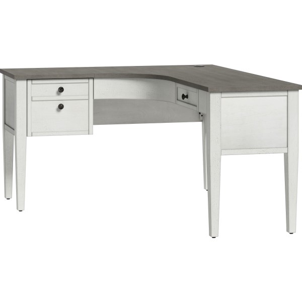 slide 4 of 6, Whalen Lagron 60"W L-Desk, Arctic White/Shadow Gray, 1 ct