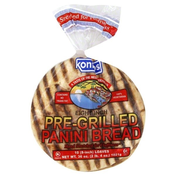 slide 1 of 1, Kontos Panini Bread, Pre-Grilled, Eight Inch, 36 oz