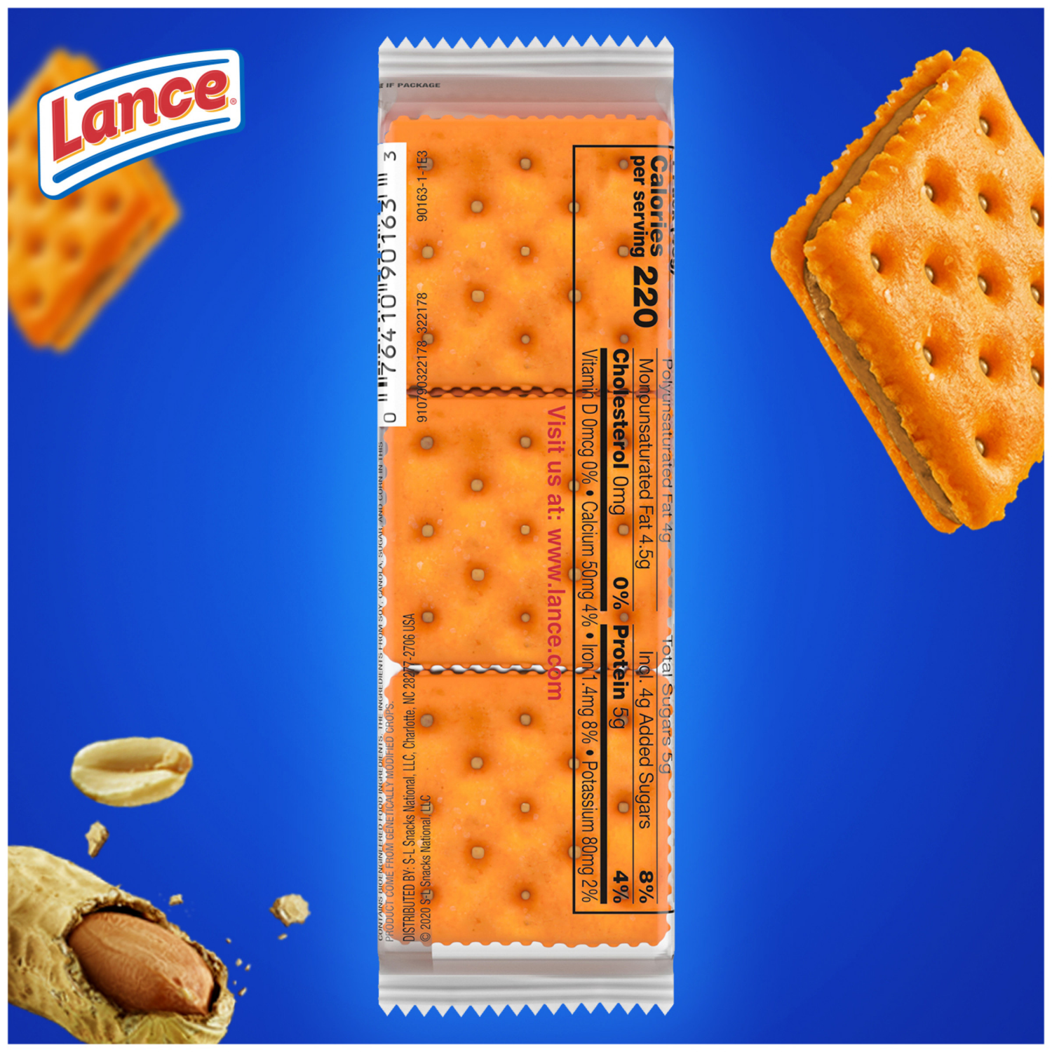 slide 3 of 8, Lance ToastChee Peanut Butter Sandwich Crackers, 1.520 oz