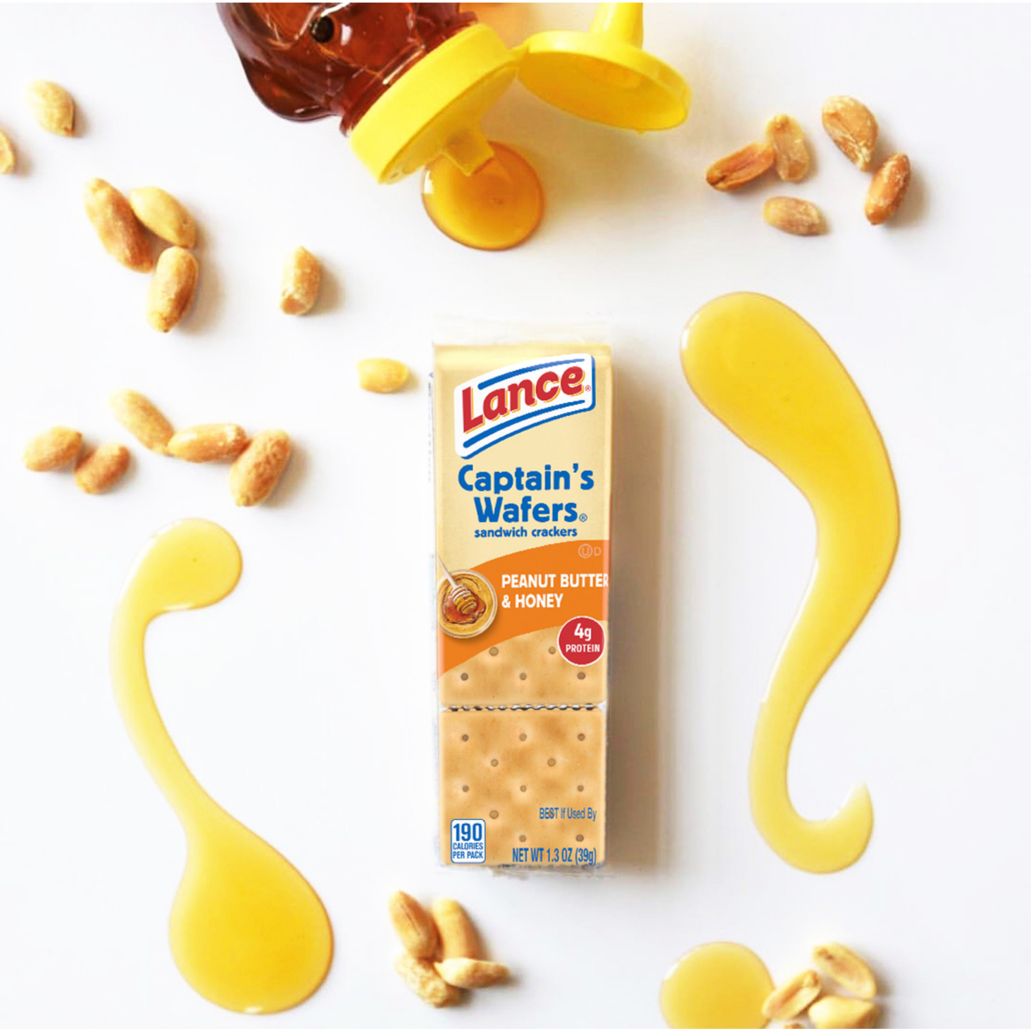 slide 7 of 8, Lance Captain's Wafers Peanut Butter and Honey Sandwich Crackers, 1.370 oz