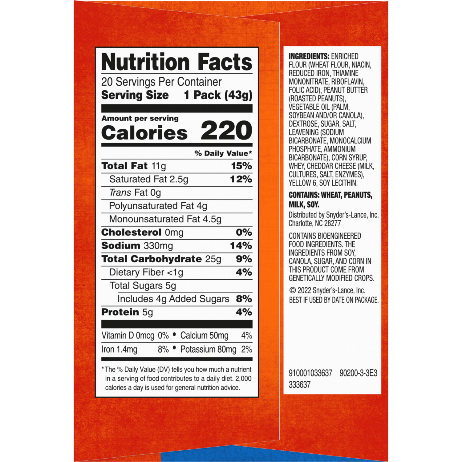 slide 3 of 8, Lance ToastChee Peanut Butter Sandwich Crackers, 30.300 oz